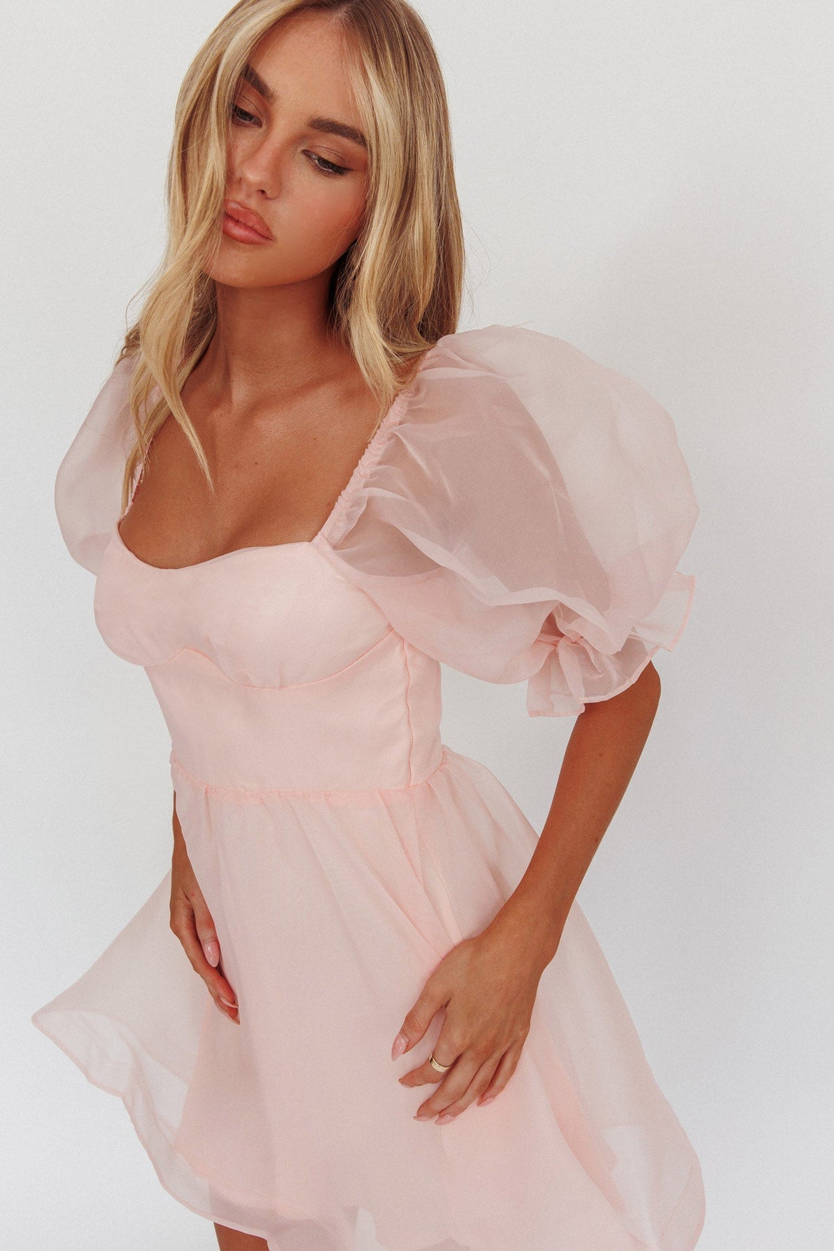 Minivestido com Manga Bufante I've Got Sunshine Rosa
