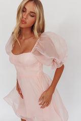 Minivestido com Manga Bufante I've Got Sunshine Rosa