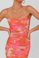 Vestido Midi Logan Floral Rosa com Alça Fina