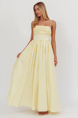 Vestido Longo Love Songs Com Laço Nas Costas - Manteiga