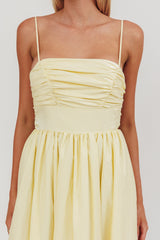 Vestido Longo Love Songs Com Laço Nas Costas - Manteiga