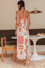 Vestido tomara que caia Cypress Ric Rac Trim Laranja