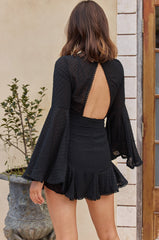 Vestido Angelou de manga larga con lunares Hail negros