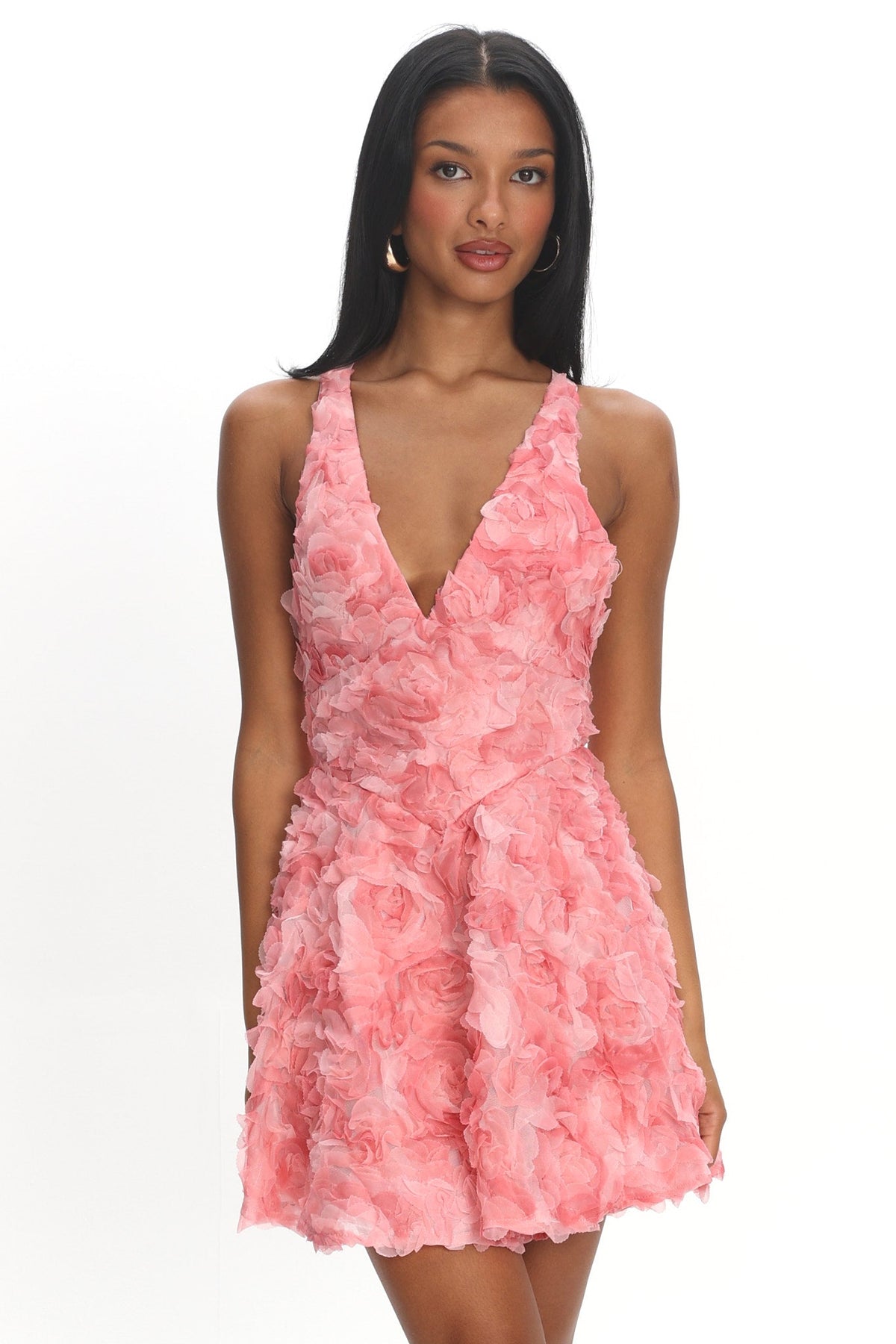 Minivestido Lavalle cruzado adornado rosa