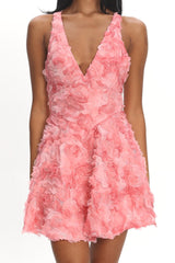 Minivestido Lavalle cruzado adornado rosa