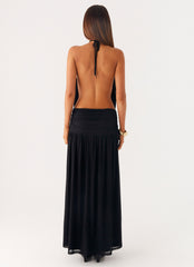 Vestido largo halter Solena - Negro