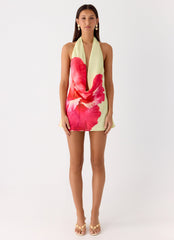 Minivestido Varindra Cowl - Estampa Floral Amarela