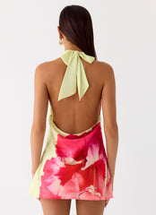 Minivestido Varindra Cowl - Estampa Floral Amarela