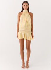 Minivestido Willow de gasa - Amarillo