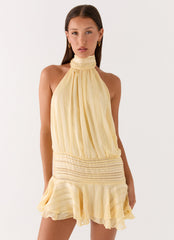 Minivestido Willow de gasa - Amarillo