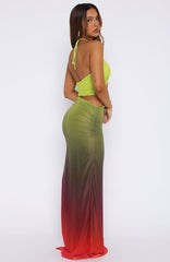 Vestido maxi halter You Give Me Fever Horizon Ombre