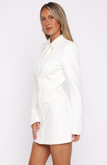 Minivestido Alpha Femme de manga larga blanco