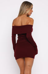 Vestido Curto de Tricô Parental Guidance Borgonha