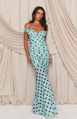 Vestido Largo Dulce y Chic de Lunares Acuamarina
