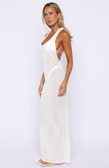 Vestido Maxi de Malha Tropic Waters Branco